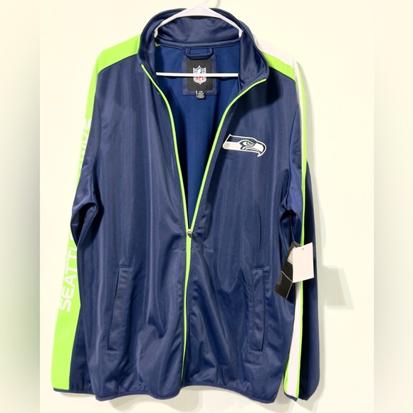 NFL Other - NFL Seattle Seahawks Sz. Medium Blue & Green Full Zip Jacket with Logo Patch NWT